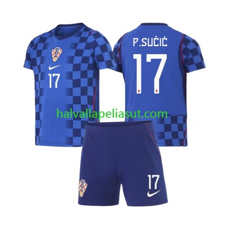 Jalkapallo Pelipaidat/Peliasut Kroatia Petar Sucic 17 Lasten Vieraspaita World Cup 2026 Lyhythihainen